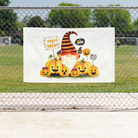 Gnome und Pumpkins Trick oder Treat Banner (Insitu)