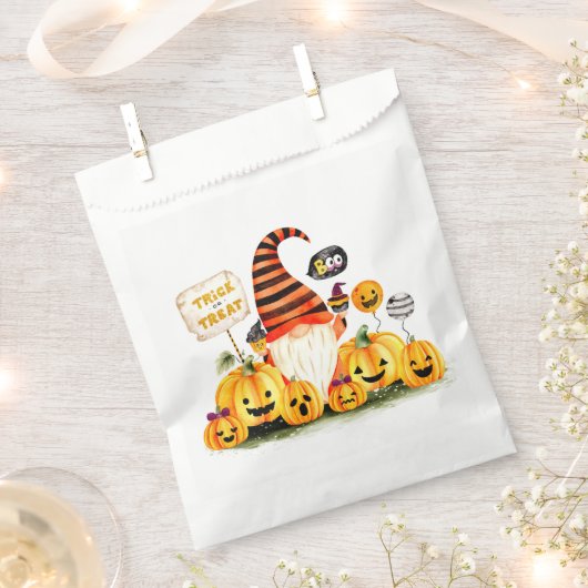 Gnome und Pumpkins Trick oder Treat Fevor Bag Geschenktütchen (Ausgeschnitten)