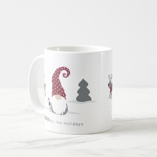 Gnome und Rentiere skandinavisches Tomte-Design Kaffeetasse (Vorderseite Links)