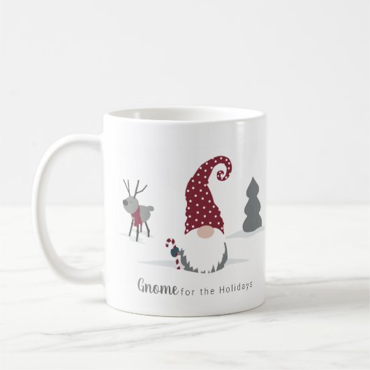 Gnome und Rentiere skandinavisches Tomte-Design Kaffeetasse (Links)