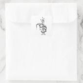 Gnome und seine Bagpipe Quadratischer Aufkleber (Tasche)