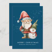 Gnome und Snowman Frohe Weihnachten Corporate Flat (Vorne/Hinten)