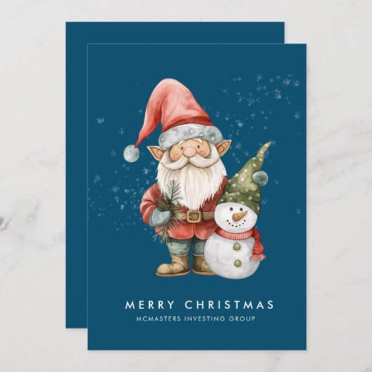 Gnome und Snowman Frohe Weihnachten Corporate Flat (Vorne/Hinten)