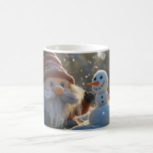 Gnome und Snowman im Winter Wunderland Kaffeetasse
