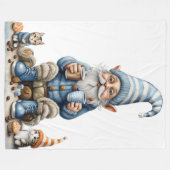 Gnome und Wintersaison Fleecedecke (Vorderseite (Horizontal))