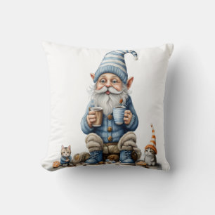 Gnome und Wintersaison Kissen