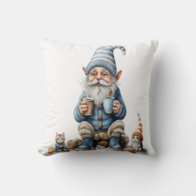 Gnome und Wintersaison Kissen (Vorderseite)