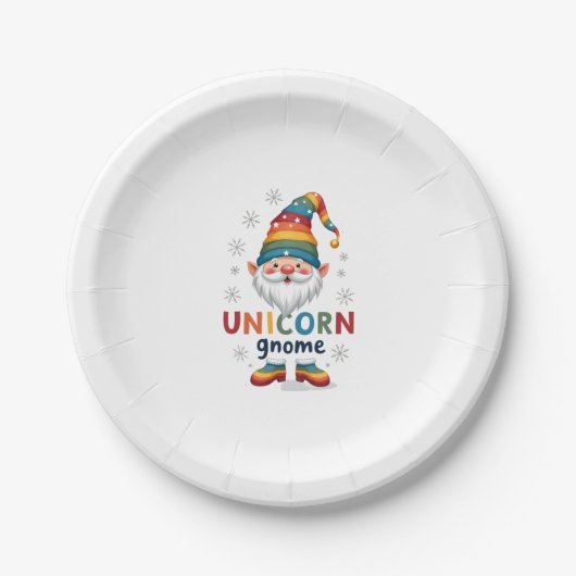 Gnome Unicorn Shirt Family Matching Group Christma Pappteller (Vorderseite)