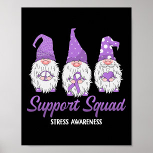 Gnome Unterstützung Squad Lavender Ribbon Stress A Poster