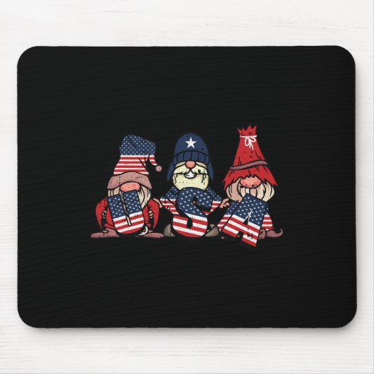 Gnome USA 4. Juli Niedliche amerikanische Flagge u Mousepad (Vorne)
