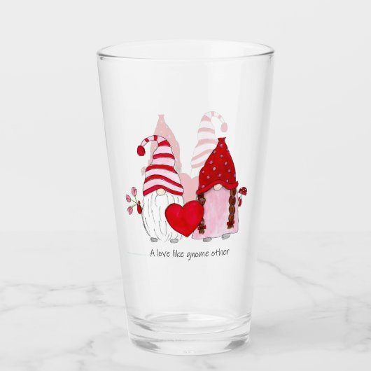 Gnome Valentine Eine Liebe wie gnome andere Glas (Vorderseite)