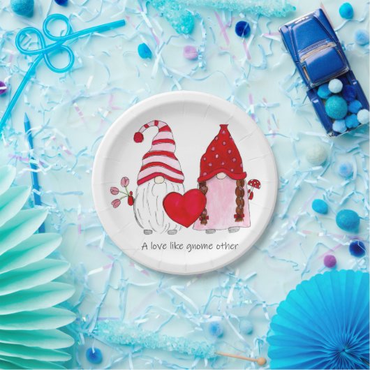 Gnome Valentine Eine Liebe wie Gnome Pappteller (Party)