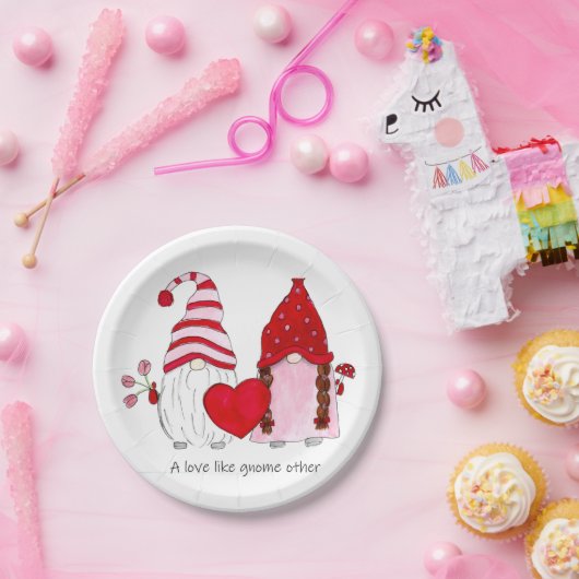 Gnome Valentine Eine Liebe wie Gnome Pappteller (Party)