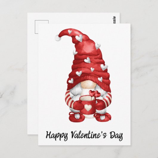 Gnome Valentine Postkarte (Vorne/Hinten)
