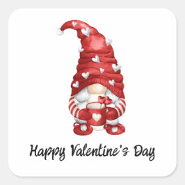 Gnome Valentine Quadratischer Aufkleber
