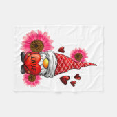 Gnome Valentines Day Cute Gnome Heart Leopard Sunf Fleecedecke (Vorderseite (Horizontal))