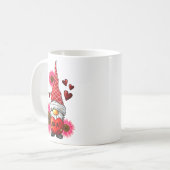 Gnome Valentines Day Cute Gnome Heart Leopard Sunf Kaffeetasse (Vorderseite Links)