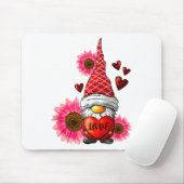 Gnome Valentines Day Cute Gnome Heart Leopard Sunf Mousepad (Mit Mouse)