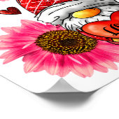 Gnome Valentines Day Cute Gnome Heart Leopard Sunf Poster (Ecke)