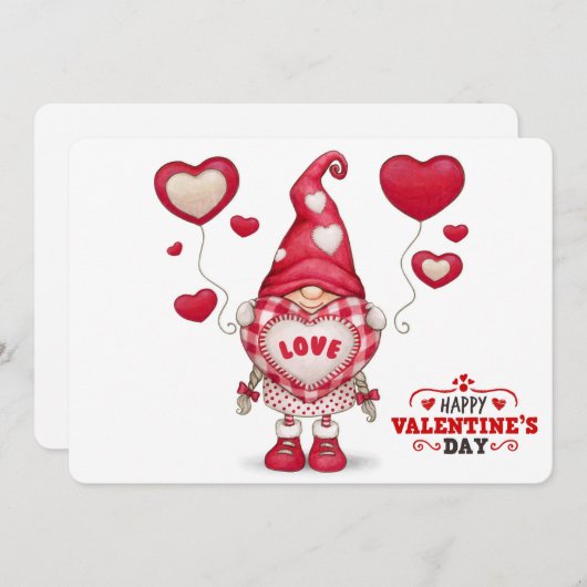 Gnome Valentines Ferienkarte Feiertagskarte (Vorne/Hinten)