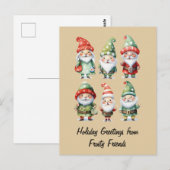 Gnome verbreiten Winterfreude Postkarte (Vorne/Hinten)