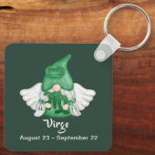 Gnome Virgo Astrologie Sign Angel Schlüsselanhänger (Rückseite)