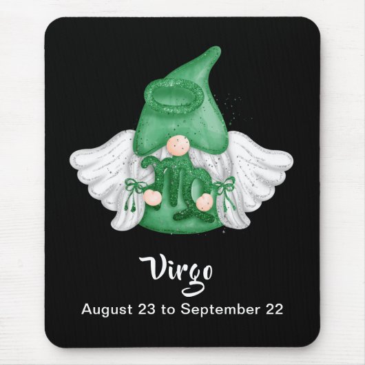Gnome Virgo Astrologie Signatur Angel Maus Pad Mousepad (Vorne)
