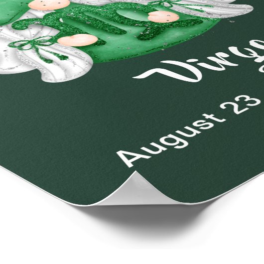 Gnome Virgo Astrologie Signature Engel 8" x 10" Po Poster (Ecke)