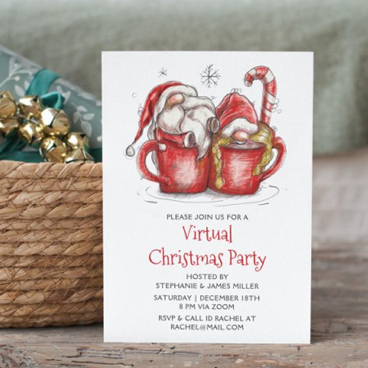 Gnome Virtual Christmas Party Quarantäne Online Einladung