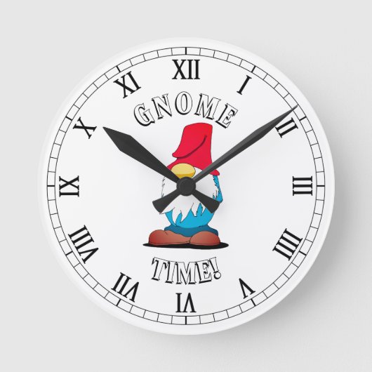 Gnome Wall Clock Runde Wanduhr (Vorderseite)