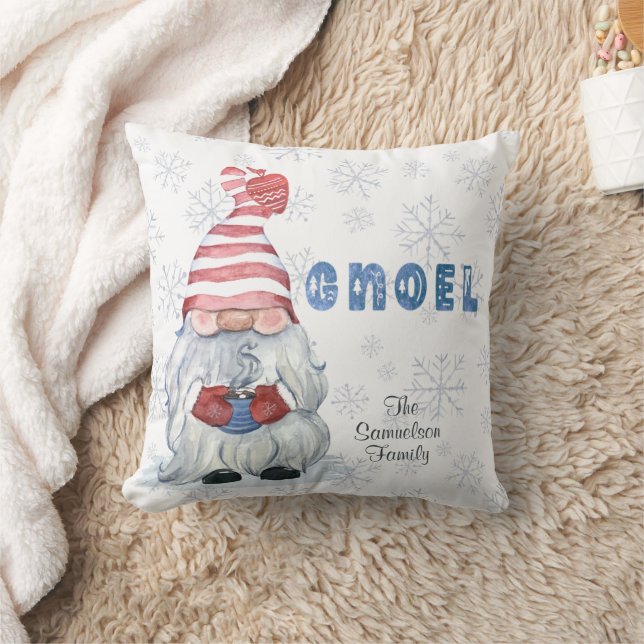 GNOME Watercolor Christmas GNOEL Personalisiert Kissen (Decke)