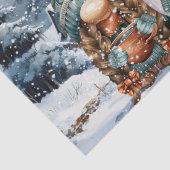 Gnome Watercolor Winter Weihnachten Seidenpapier (Detail)