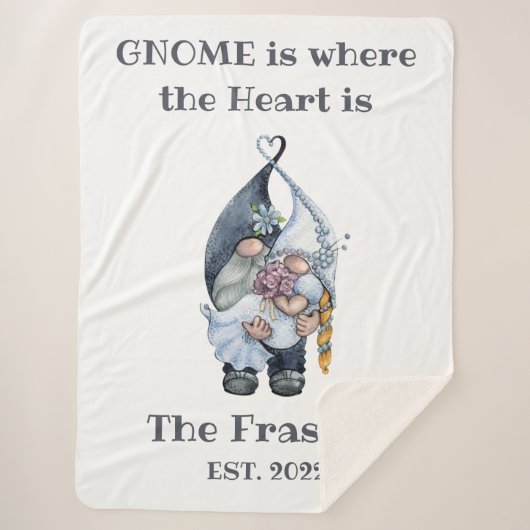 Gnome Wedding Blanket Sherpadecke (Vorderseite)