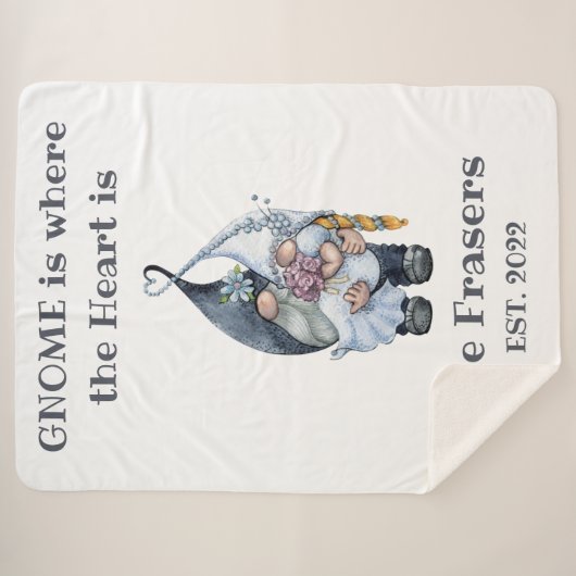 Gnome Wedding Blanket Sherpadecke (Vorderseite (Horizontal))