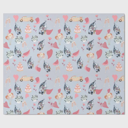 Gnome Wedding Geschenkpapier (Flach)
