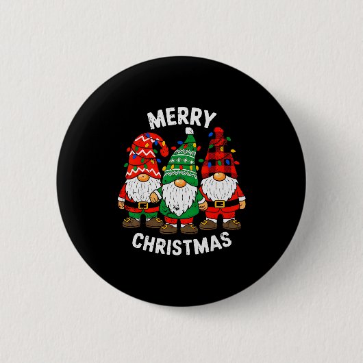 Gnome Weihnachten Lustig Frohe Weihnachten Squad F Button (Vorderseite)