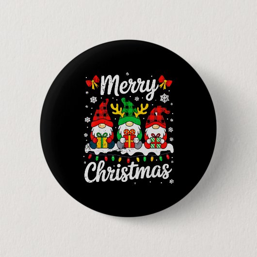 Gnome Weihnachten Lustiges Frohe Weihnachten Squad Button (Vorderseite)