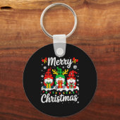 Gnome Weihnachten Lustiges Frohe Weihnachten Squad Schlüsselanhänger (Vorderseite)