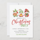 Gnome Weihnachts-Party Einladung (Vorderseite)