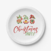 Gnome Weihnachts-Party Paper Teller (Vorderseite)