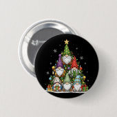 Gnome Weihnachtsbaum Lichter Lustige Weihnachten F Button (Vorne & Hinten)