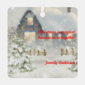 Gnome Weihnachtsbaum Schnee Metal Square Ornament (Rückseite)