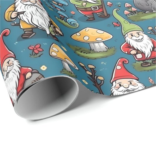 gnome Weihnachtsfeiertage gnomes skandinavisches n Geschenkpapier (Rolleneckpunkt)