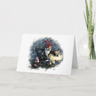Gnome-Weihnachtskarte Feiertagskarte