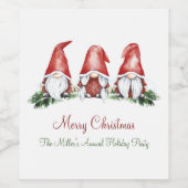 Gnome, Weihnachtsweinlabel Weinetikett (Einzelnes Label)