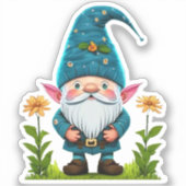 Gnome Whimsical Niedlich Adorable Gonk Cartoon Gra Aufkleber (Vorderseite)