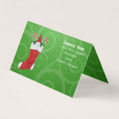 Gnome White Beard in Red Christmas Strumpf Green Visitenkarten (Vorderseite)