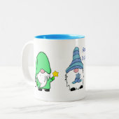 Gnome Winter Weihnachten Zweifarbige Tasse (Vorderseite Links)
