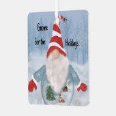 Gnome Winter Wonderland Ornament Aus Metall (Vorderseite links)