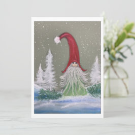 Gnome Winterszene Flat Holiday Card Feiertagskarte